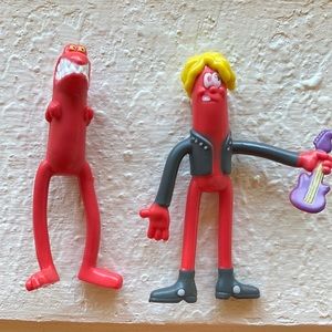 Hotdog 🌭 bendable franks guitar 🎸 and t-Rex 🦖 kids toys bundle of 2